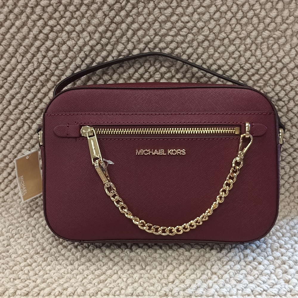 MICHAEL KORS Jet Set Large Saffiano Leather Crossbody Bag - Picture 1 of 10